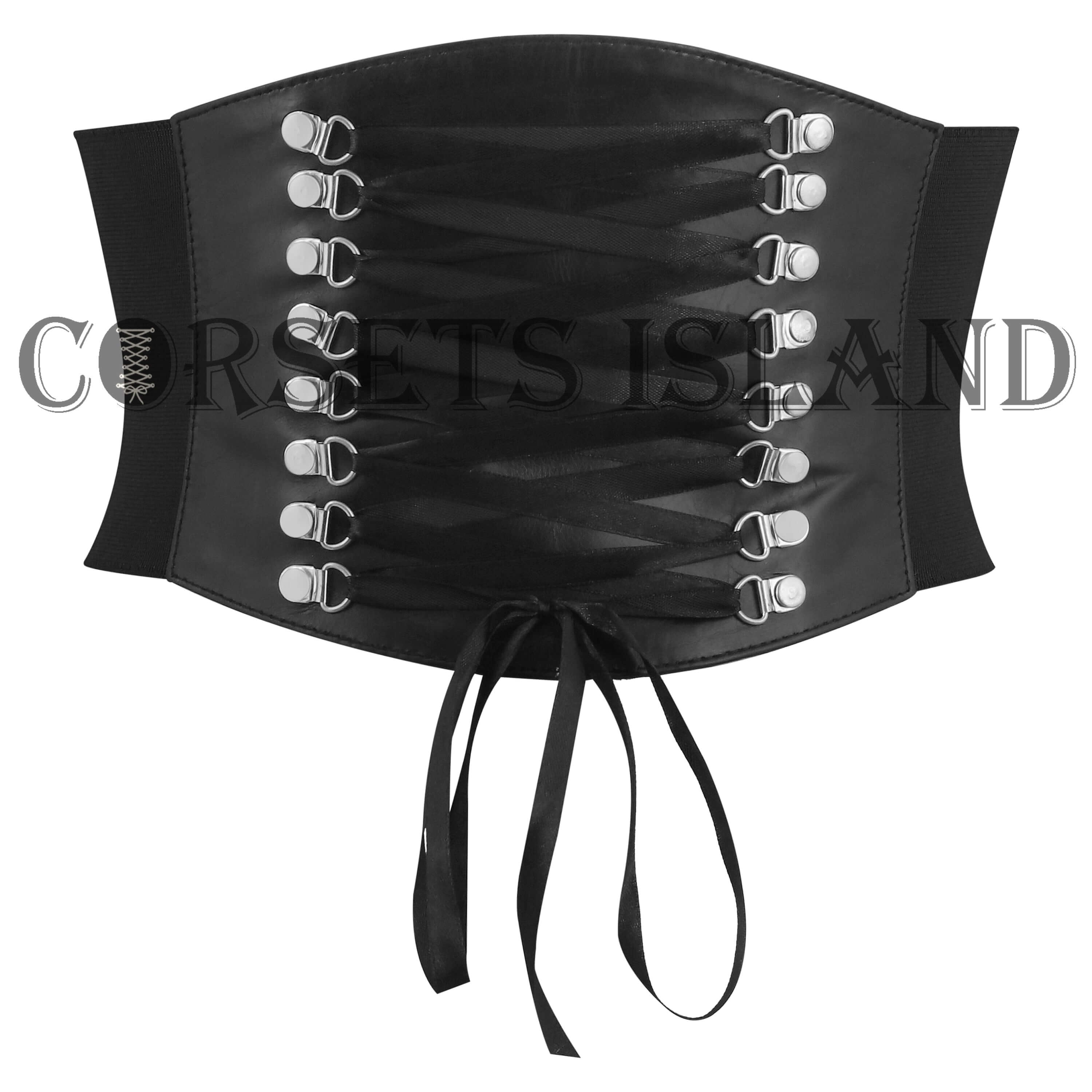 Black Laced Leather Women