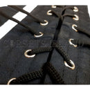 black and white strip cotton steel boned cincher corset hook and eye closure