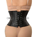 Back Lace Up Black Leather Waist Cincher 