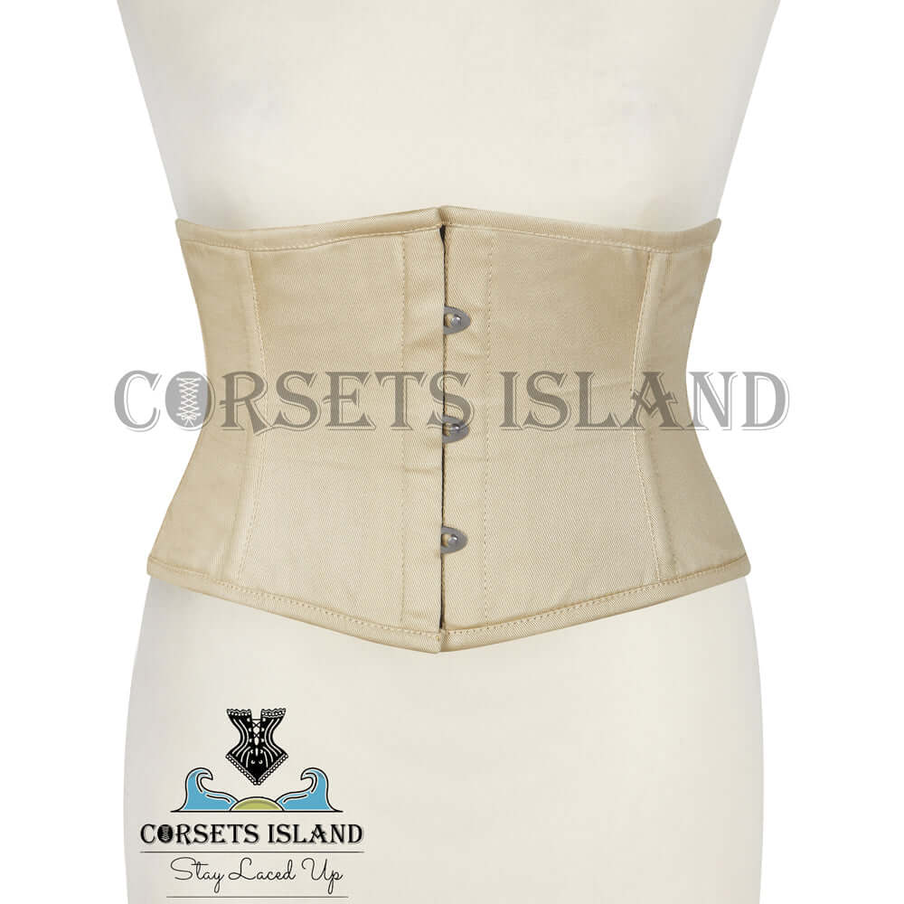 Women's Weight Loss Corset , Heavy Duty Steel Boned Cotton Waspie Underbust  Tight Lacing Black Corset Waspie Corset -  New Zealand
