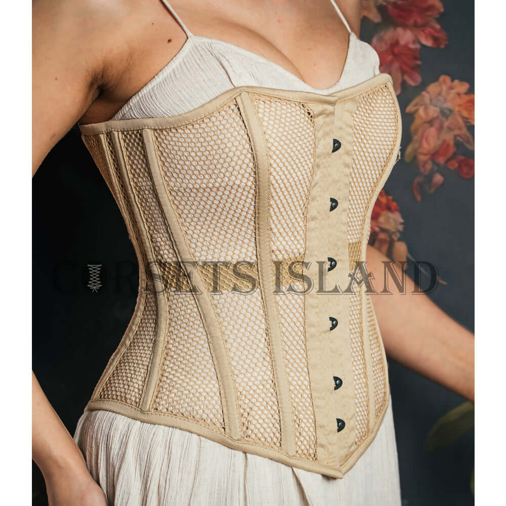 Regina - Mesh Classic Steel Boned Overbust Corset | All Colors