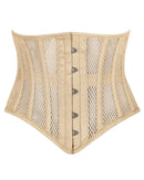 Beige Mesh Underbust Corset – Breathable, Steel Boned Waist Shaper