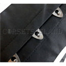 black and white strip cotton steel boned cincher corset hook and eye closure