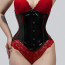 Mina – Black Red PVC Steel Boned Gothic Corset