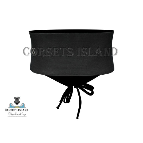 Black Lace-Up Corset Belt