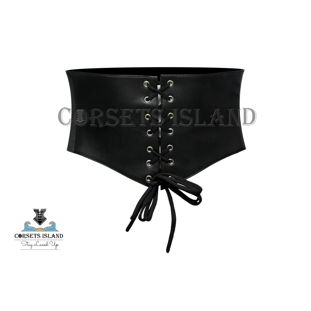 Black Lace-Up Corset Belt for Waist Shaping