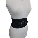 Black Leather Obi Sash Belt – Adjustable Waist Cincher for Women