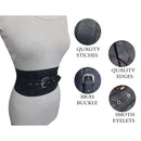 Black Leather Obi Sash Belt | Shape Your Waist in Style!