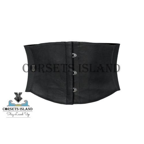 Black Leather Waist Belt Corset - Shape Your Waist with Style