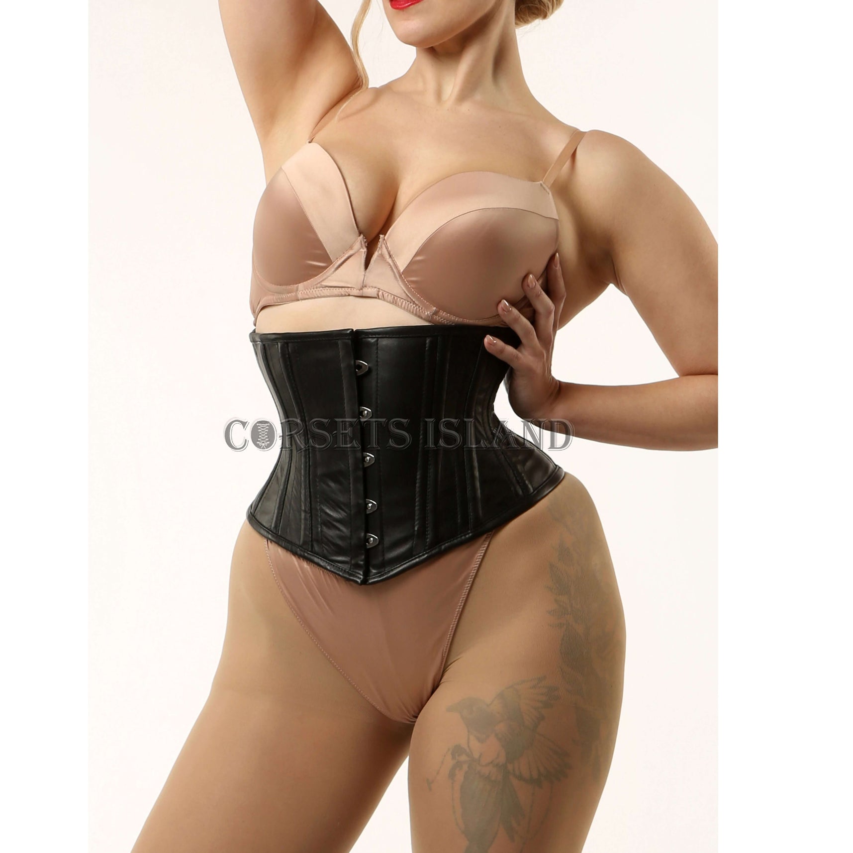 Alice - Leather Steel Boned Shaping Waspie Corset | All Colors