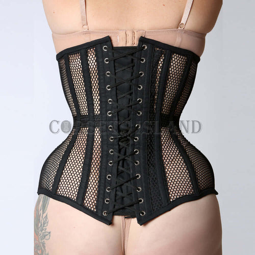Black Mesh Lace up Corset