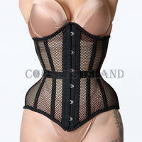 Uma - Steel Boned Underbust Long Line Mesh Corset | All Colors