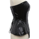 Black Steel Boned PVC Corset for Waist Training