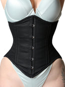 Black Underbust Corset - Steel Boned Waist Trainer for Shaping 
