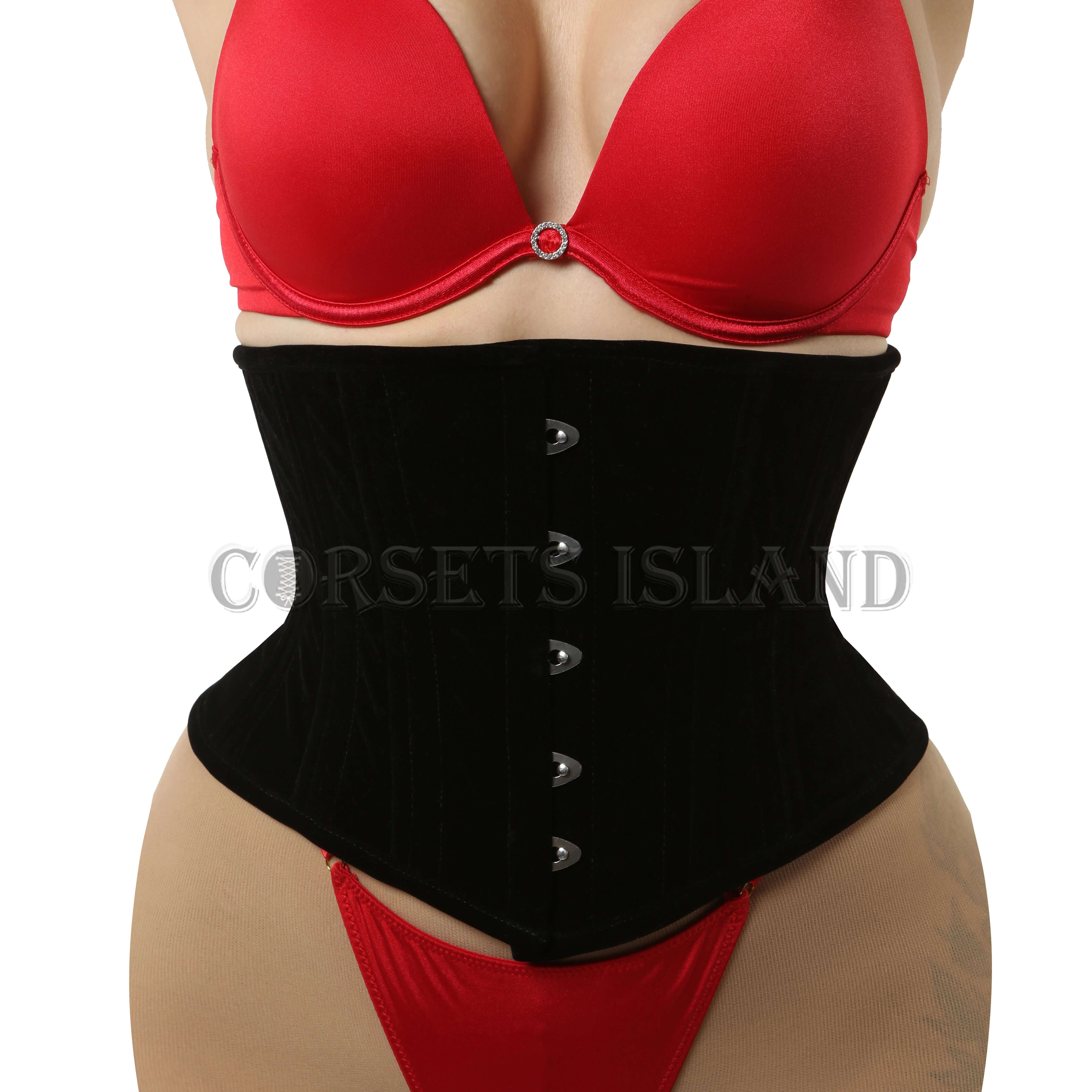 Alice - Velvet Steel Boned Shaping Waspie Corset | All Colors