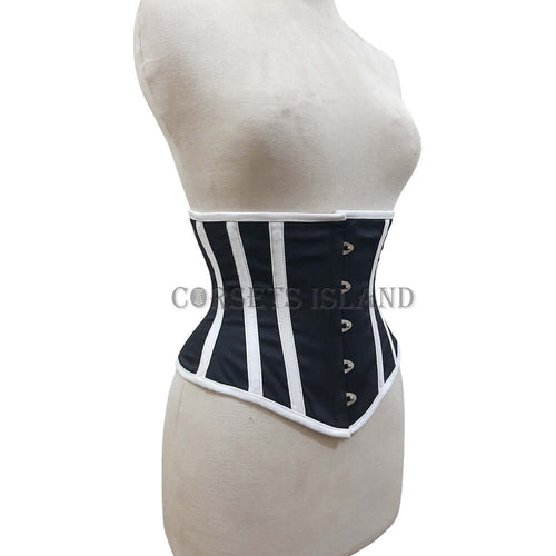 Black and White Striped Corset – Waist Shaping & Lacing