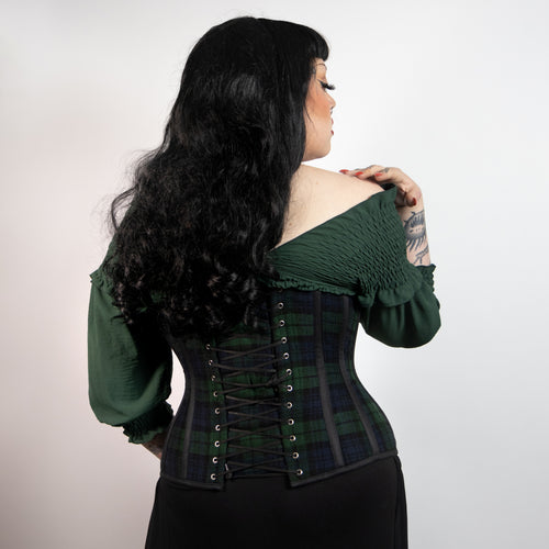 Ophelia – Tartan Black Watch Waist Training Corset | All Colors