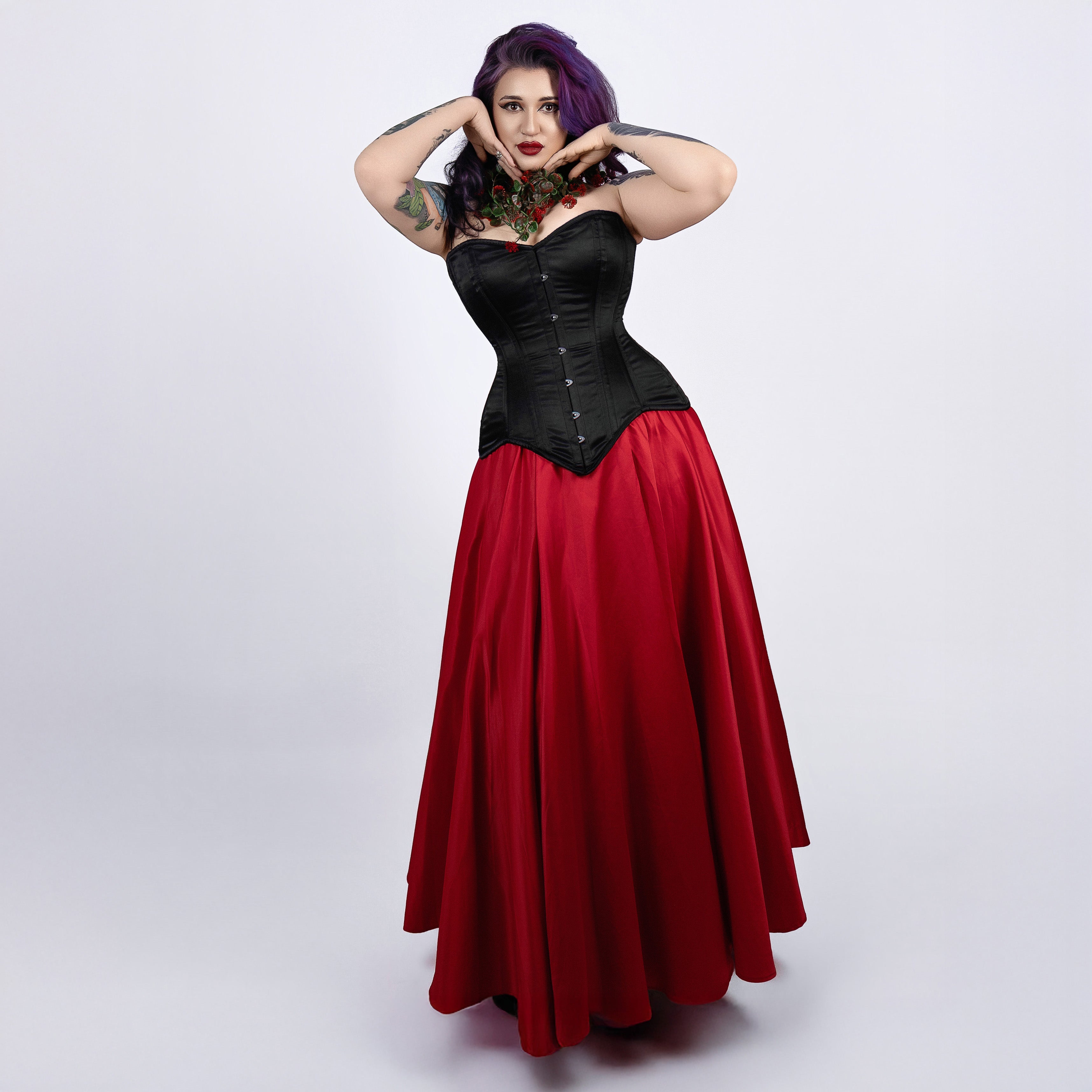 Jessica - Satin Steel Boned Waist Training Overbust Corset | All Colors