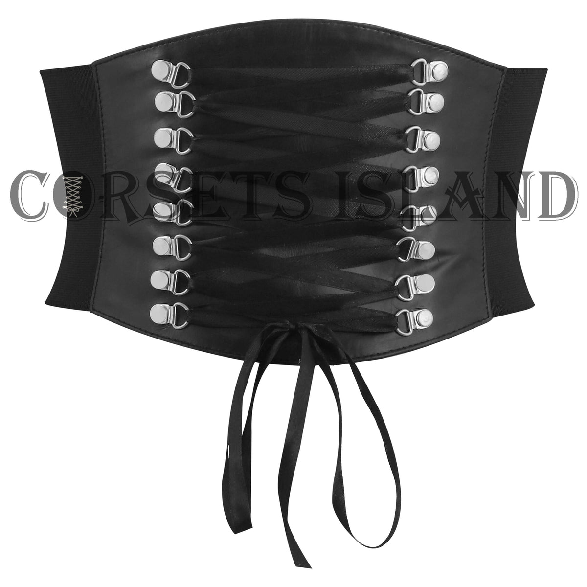 Front Laced Style Leather Womens Corset Elastic Belt