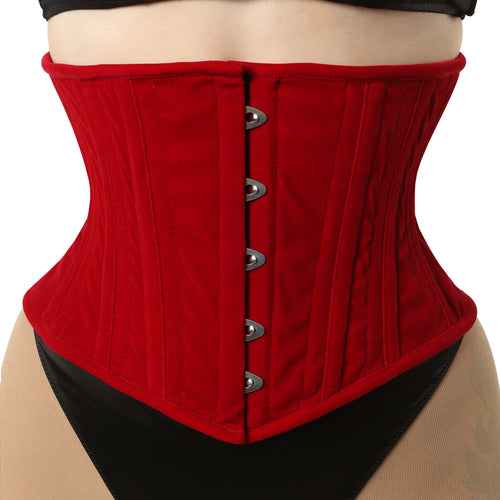Alice - Velvet Steel Boned Shaping Waspie Corset | All Colors