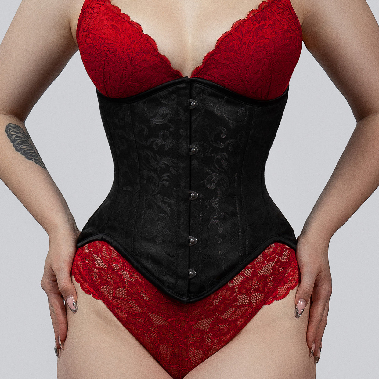 Mina – Brocade Steel Boned Underbust Corset | All Colors