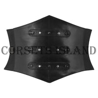Women's Gothic Sheep Leather Corset Belt with Studs - High Waist