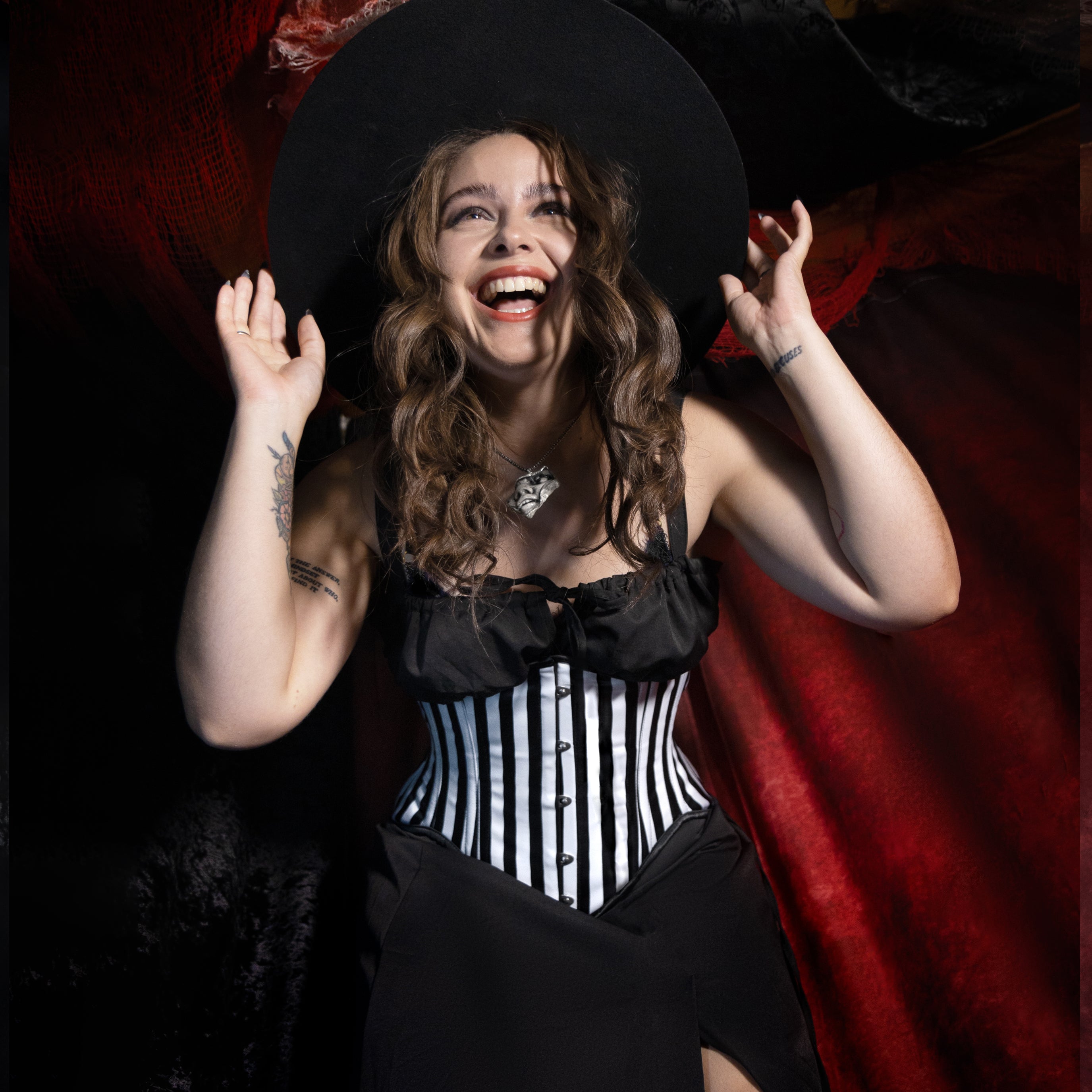 Mina - Strip Steel Boned Satin Shaping Corset