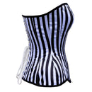 Jessica - Strip Steel Boned Shaping Overbust Black & White Corset