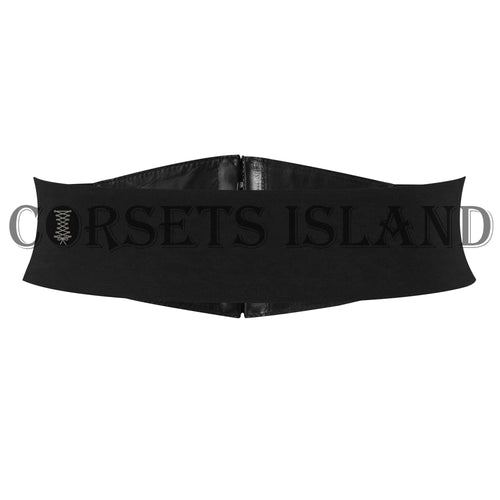 Leather Black Women Short Elastic Belt