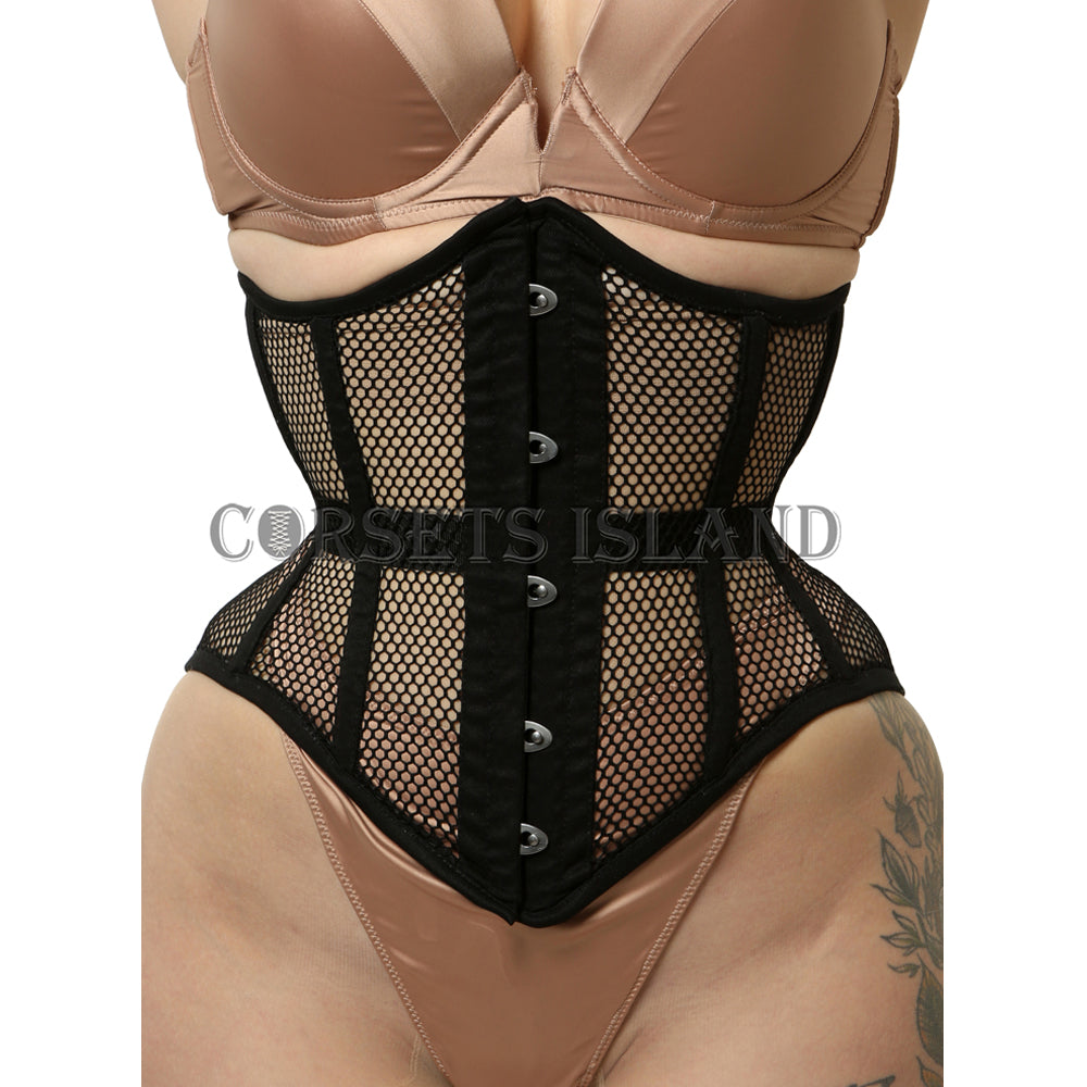 Mina - Mesh Steel Boned Underbust Corset | All Colors