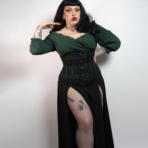 Ophelia – Tartan Black Watch Waist Training Corset | All Colors