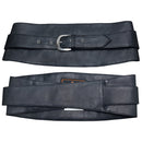 Obi Sash Tie Sheep Leather Black Buckel Belt