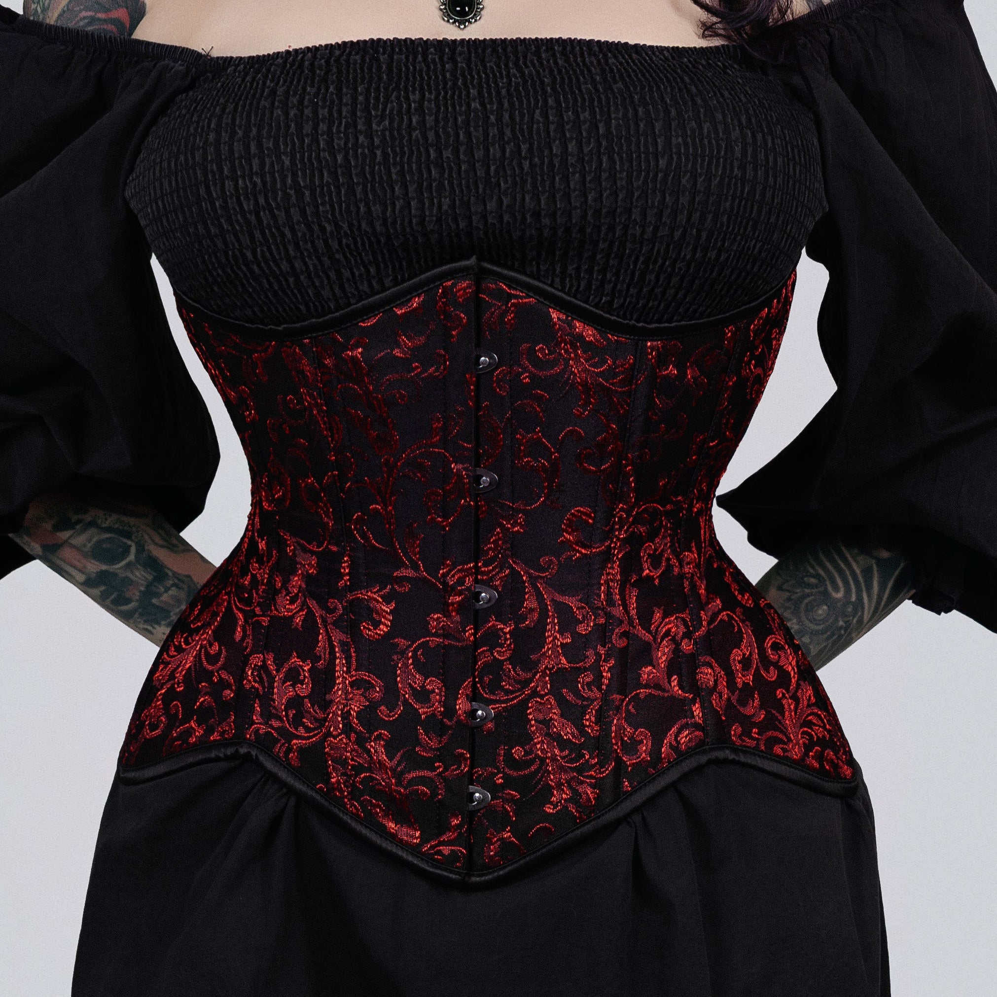 Vivian – Curvy Brocade Double Steel Boned Underbust Corset | All Colors