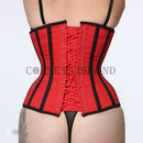 Red Underbust Corset – Steel Boned Waist Trainer for Shaping