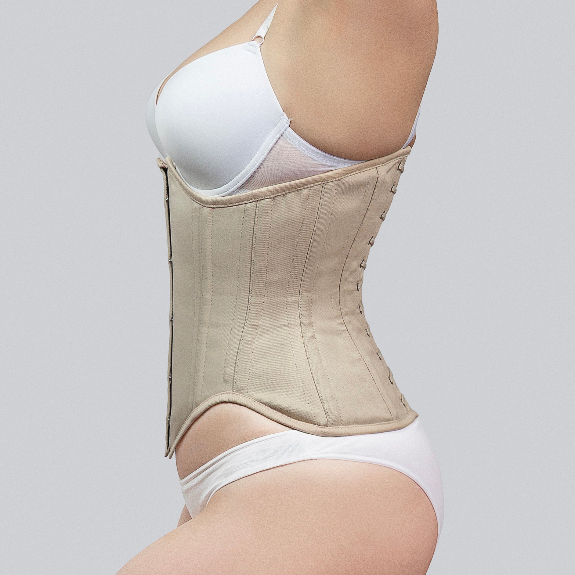 Mina - Cotton Steel Boned Corset | All Colors