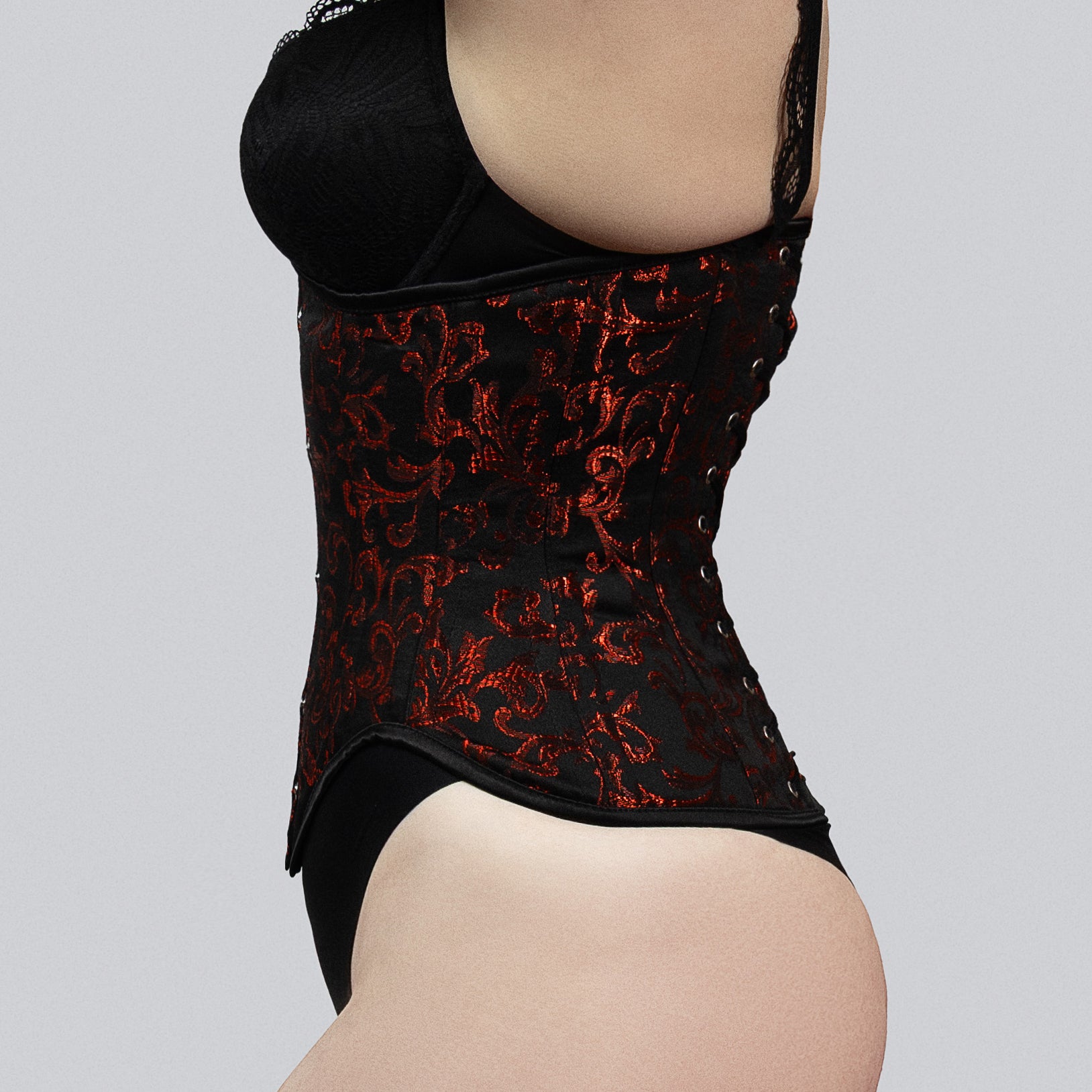 Mina – Brocade Steel Boned Underbust Corset | All Colors