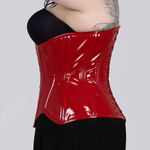 Vivian – Curvy Shiny PVC Double Steel Boned Underbust Corset | All Colors