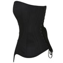 Jessica - Cotton Black Steel Boned Waist Training Overbust Corset | All Colors