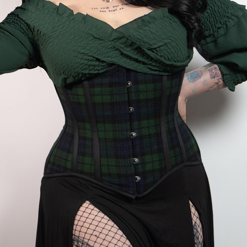 Ophelia – Tartan Black Watch Waist Training Corset | All Colors