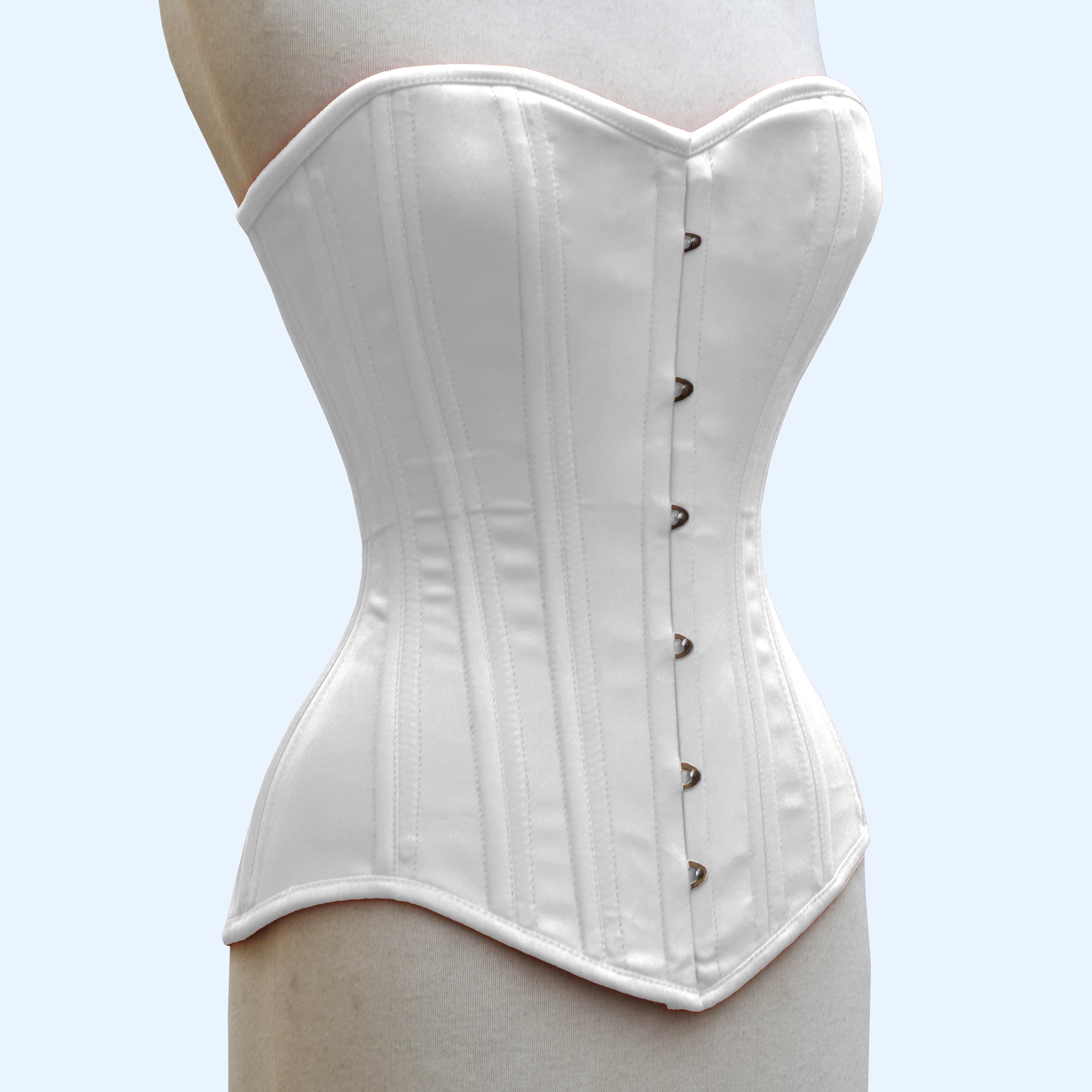 Elena - Overbust Long Line Cotton Steel Boned Corset | All Colors