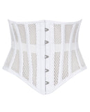 White Mesh Underbust Corset – Breathable, Steel Boned Waist Shaper
