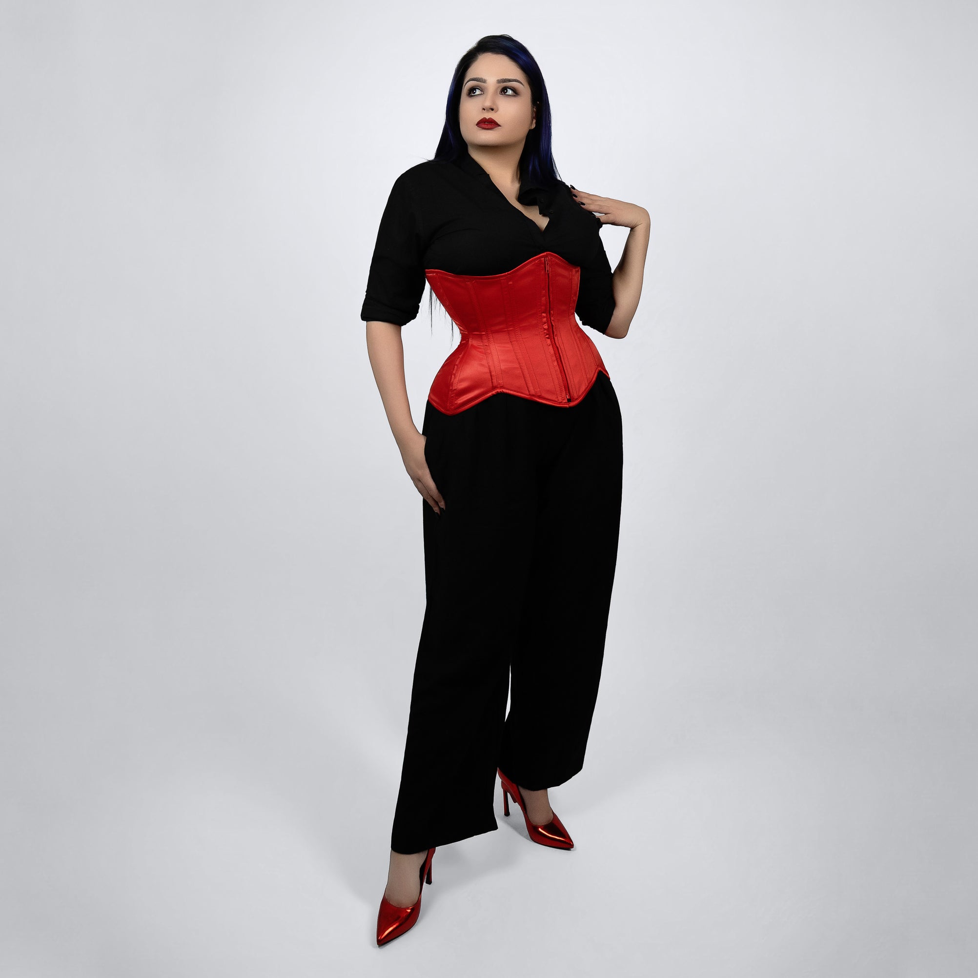 Vivian – Curvy Satin Double Steel Boned Underbust Zipper Corset | All Colors