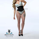alice black cotton steel boned waspie corset full body waist shaping corsets island
