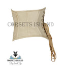 beige cotton steel boned waspie corset 