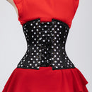 Mina - Black White Polka Dot Pin Up Underbust Waist Training Corset