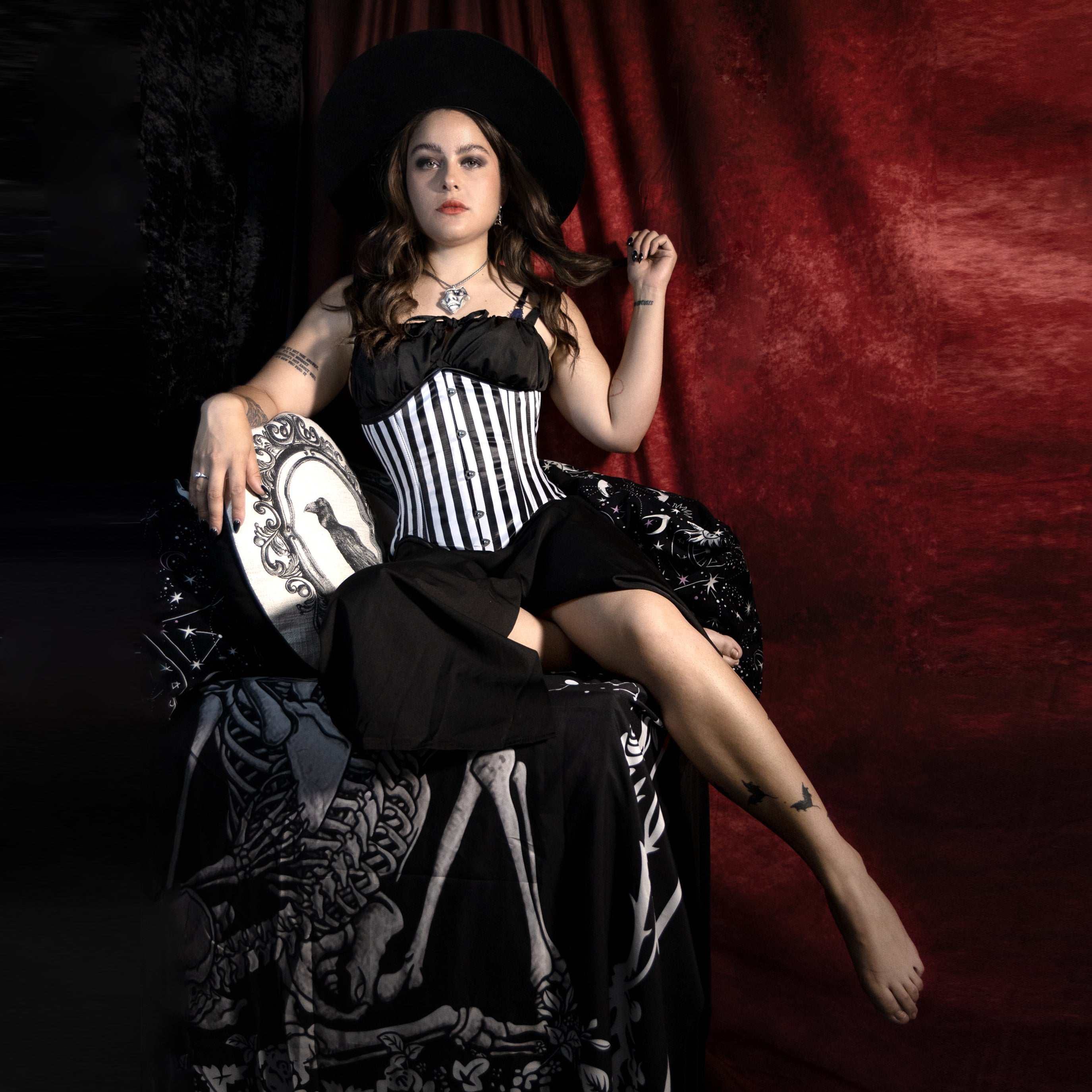 Mina - Strip Steel Boned Satin Shaping Corset