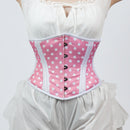 Bonnie - Pink White Polka Dot Pin Up Waist Training Steel Boned Corset