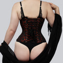 brocade underbust corset lace-up back steel boned - corsets island