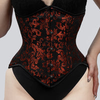 Mina – Floral Brocade Steel Boned Underbust Corset