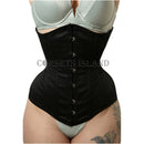cressida black cotton underbust corset front view hook and eye closure corsets island